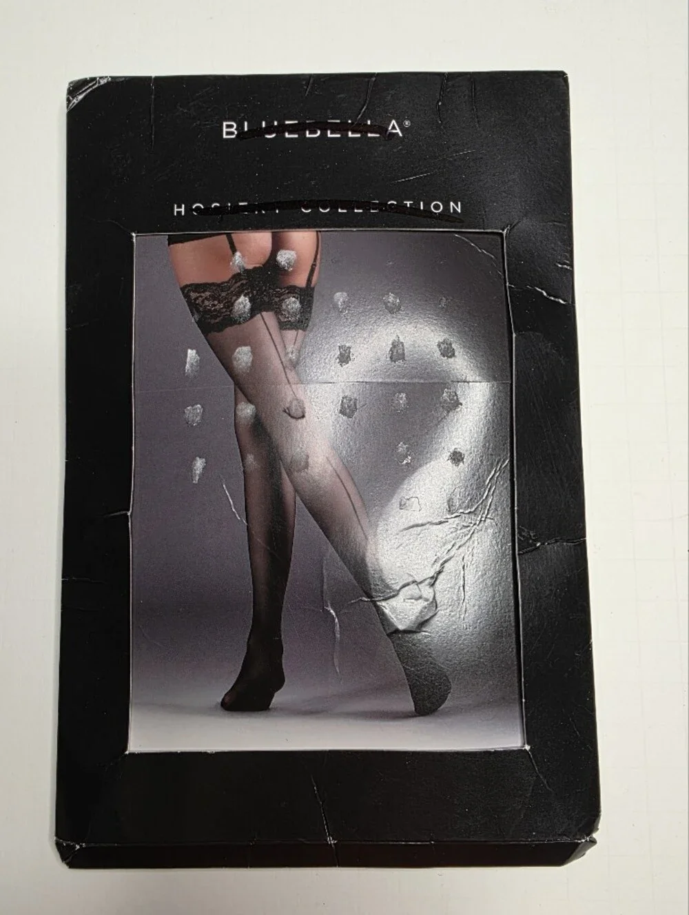 Bluebella Back Seam Lace Top Stockings Black New